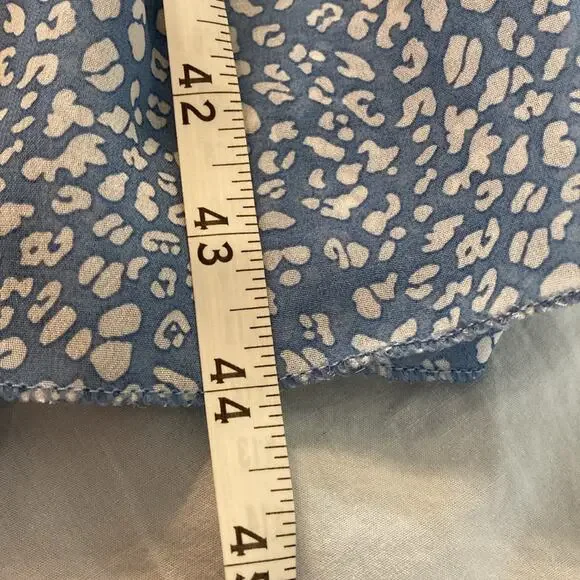 Dusty Blue Boho Peasant Ruffles V-Neck Dress Size Small - Picture 5 of 6